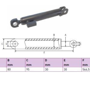 Hydraulic cylinder Dautel 35/80/566,5