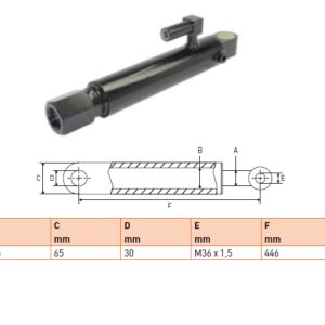 Hydraulic cylinder Cargolift 49,5/65/446 for bend