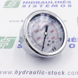 Pressure gauge 0/400 bar. d-63 rear connection 1/4'BSP
