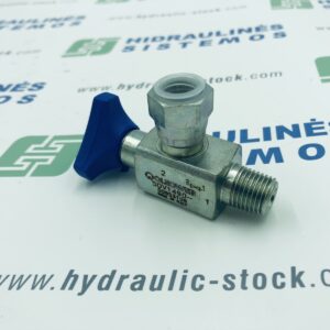 1/4'BSPi x 1/4'vv 90 In line shut-off pressure gauge valve Oleoweb