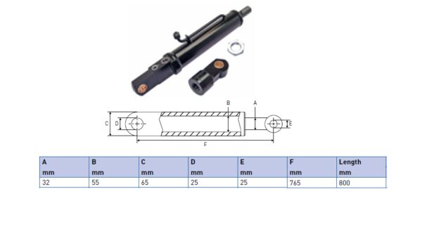Hydraulic cylinder Palfinger/MBB 32/55/765 for bend