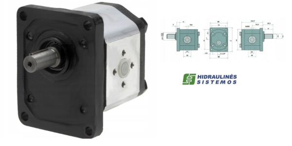 GR2 12.0 cm3/r gear pump D-E 15mm