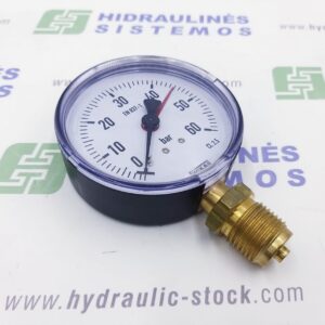 Pressure gauge 0/60 bar. d-80 side connection 1/2'BSP