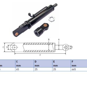 Hydraulic cylinder Palfinger/MBB 32/55/665 for bend