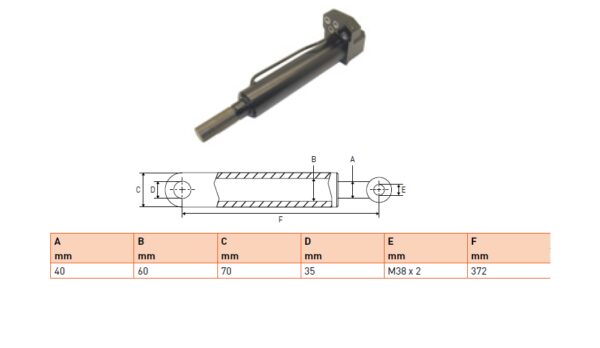 Hydraulic cylinder Cargolift 40/60/372 for bend