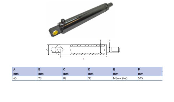 Hydraulic cylinder Palfinger/MBB 45/70/545 for bend