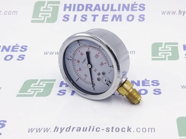 0/10 bar Manometras d-63 tvirtinimas iš šono 1/4'BSP