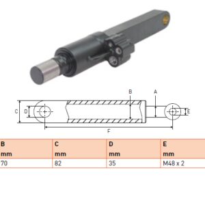 Hydraulic cylinder Cargolift 50/70/470 for bend