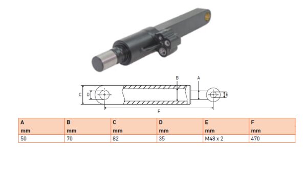 Hydraulic cylinder Cargolift 50/70/470 for bend