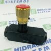 Unidirectional pressure compensated flow restrictor valve in line 1/4