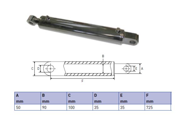 Hydraulic cylinder Erhel Hydris 50/90/725 for bend