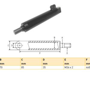 Hydraulic cylinder AMA 40/70/460 for bend