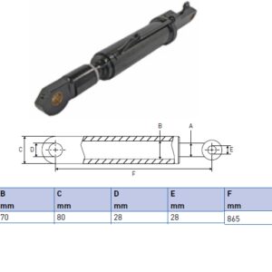 Hydraulic cylinder Palfinger/MBB 40/70/865 for bend