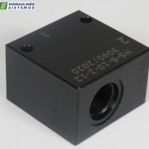 Valve housing 2/2 C-10-2 BSP 1/2' 15.8mm 7/8' UNF Black