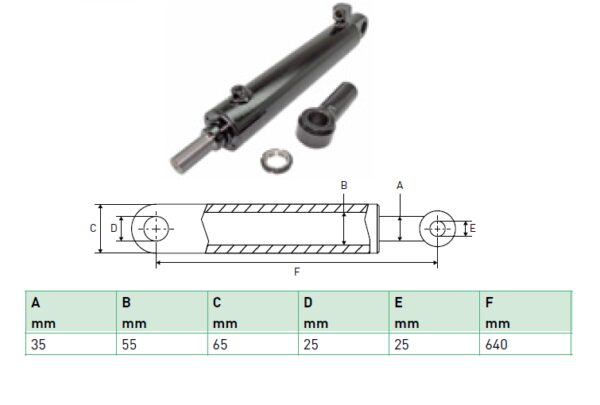 Hydraulic cylinder Zepro 35/55/640 for bend