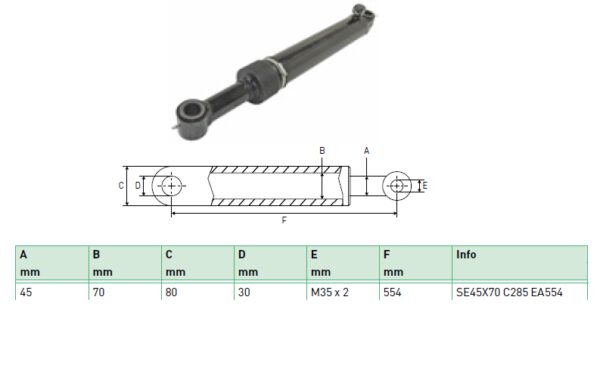 Hydraulic cylinder Zepro 45/70/554