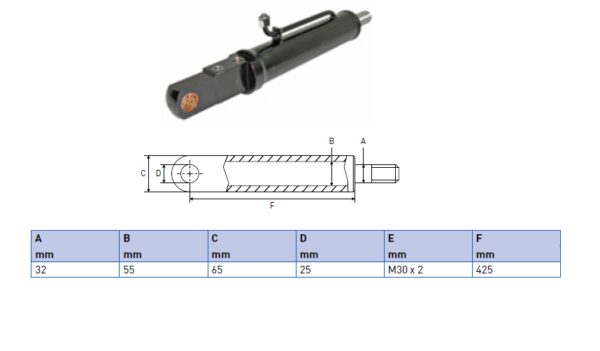 Hydraulic cylinder Palfinger/MBB 32/55/425 for bend