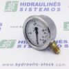 Manometras silikonine alyva 0/160 bar. d-63 tvirtinimas iš šono 1/4'BSP
