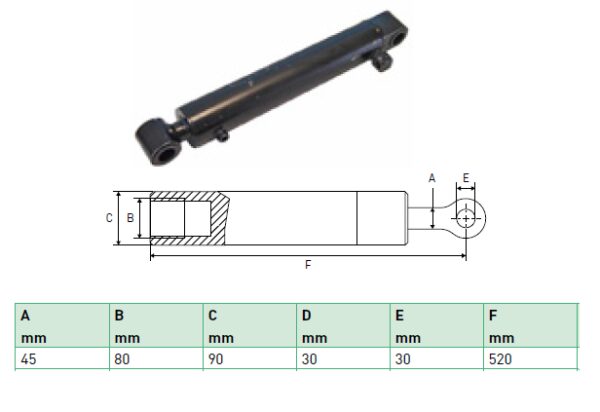 Hydraulic cylinder Zepro 45/80/520