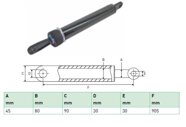 Hydraulic cylinder Zepro 45/80/905 for bend