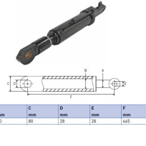 Hydraulic cylinder Palfinger/MBB 40/70/665 for bend