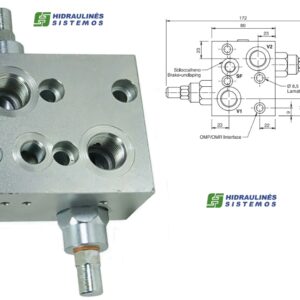 Double lowering brake valve OMP / OMR-SF With connection for hydraulic brake