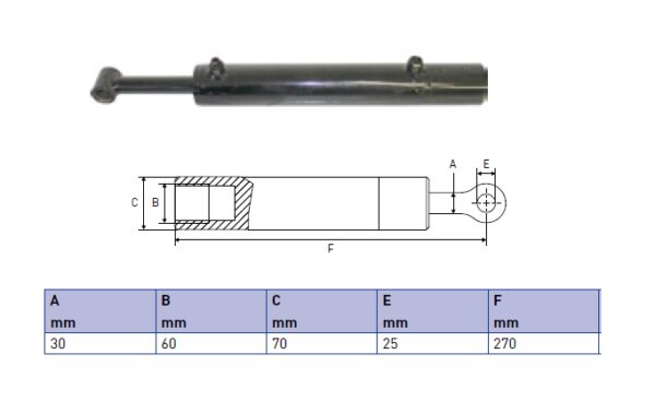 Hydraulic cylinder Erhel Hydris 30/60/270 for bend