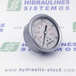 0/100 bar Manometras d-63 tvirtinimas iš galo 1/4'BSP