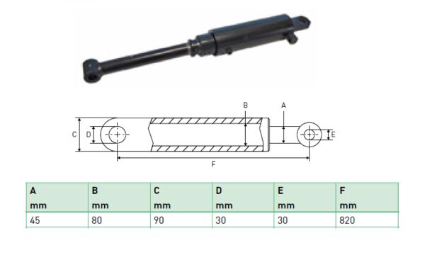 Hydraulic cylinder Zepro 45/80/820 for bend