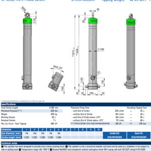 Telescopic cylinder 5-174-6180 5F IPH 5F-06180-174-5-M1608