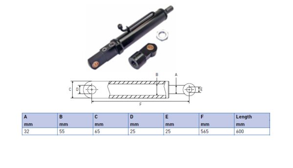 Hydraulic cylinder Palfinger/MBB 32/55/565 for bend