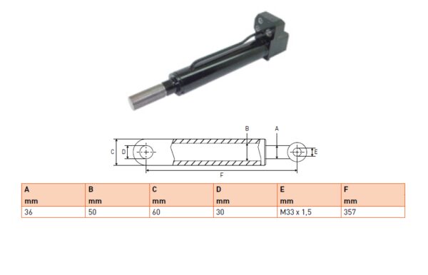 Hydraulic cylinder Cargolift 36/50/357 for bend