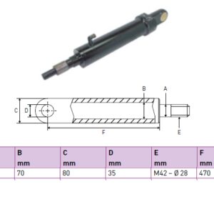 Hydraulic cylinder Dautel 45/70/470 for bend