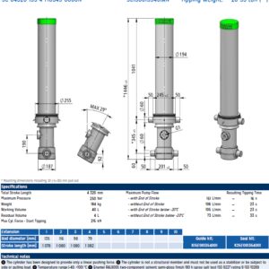 Telescopic cylinder 4-135-4320 5C IPH 5C-04320-135-4-M0345