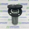 Flange with filter for hydraulic oil tank
