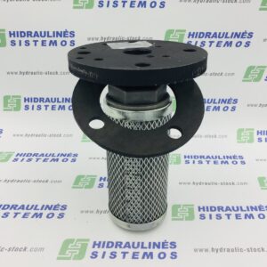 Flange with filter for hydraulic oil tank