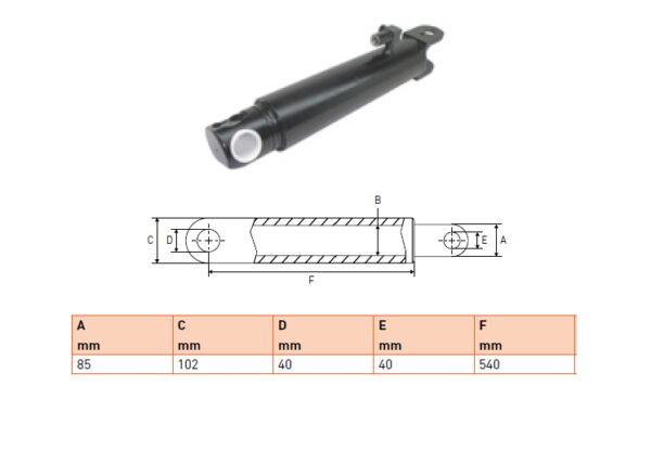 Hydraulic cylinder Cargolift 85/102/540