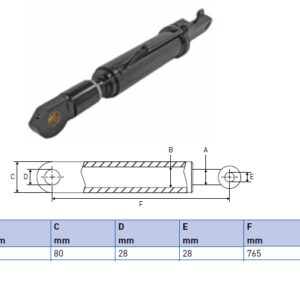 Hydraulic cylinder Palfinger/MBB 40/70/765 for bend