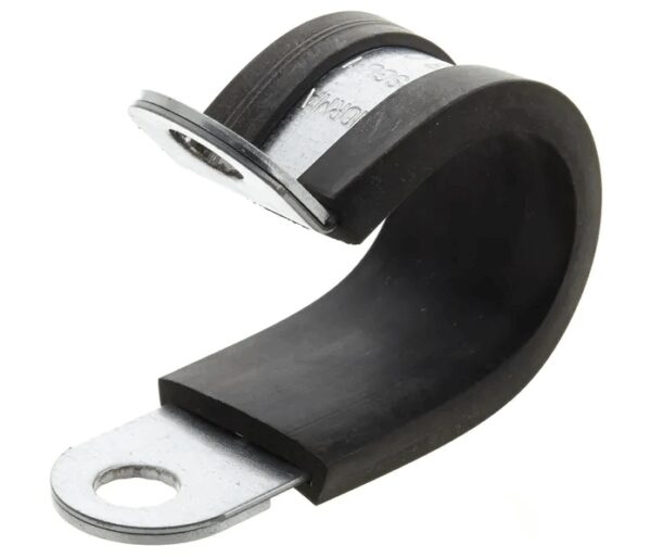 Metal pipe clamp with rubber 18 mm