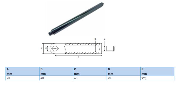 Hydraulic cylinder Ratcliff 20/40/970