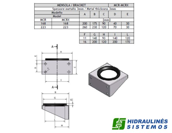Hydraulic accumulator holder d-168mm MCR168