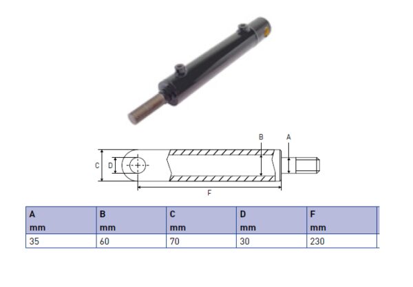 Hydraulic cylinder Erhel Hydris 35/60/230 for bend