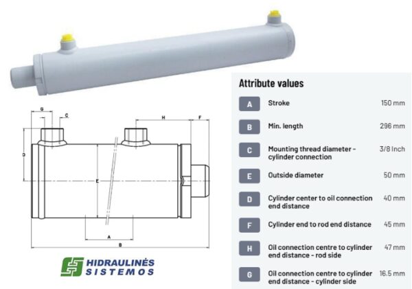 Cylinder D/AD25-40-150 C-series