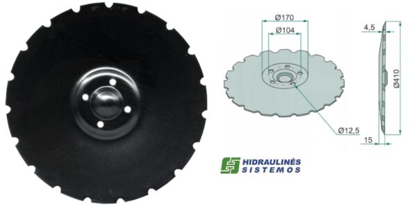 Dantytas sėjimo diskas 410 x 4.5 mm
