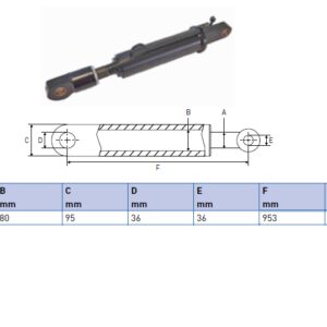 Hydraulic cylinder Palfinger/MBB 45/80/953 for bend