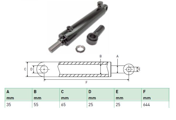 Hydraulic cylinder Zepro 35/55/644 for bend