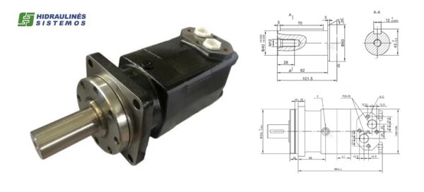 Hydraulic motor MT630 C 40mm shaft