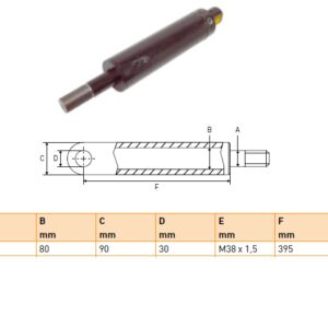 Hydraulic cylinder Anteo 40/80/395 for bend right