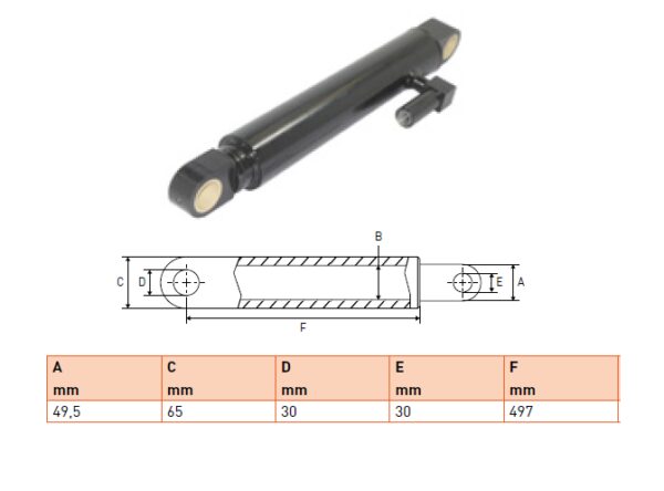 Hydraulic cylinder Cargolift 49,5/65/497