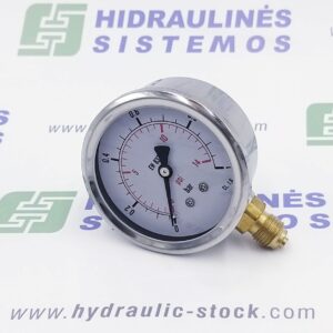 0/1 bar Manometras d-63 tvirtinimas iš šono 1/4'BSP